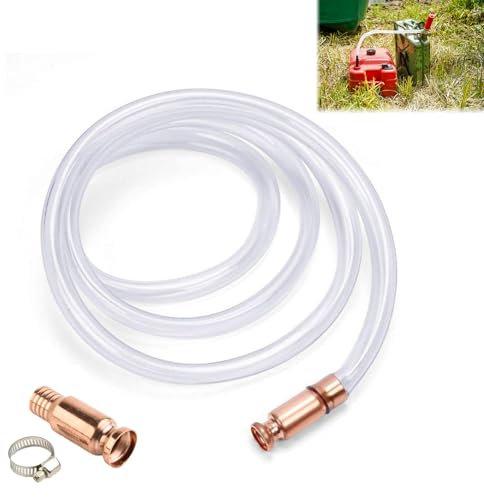 Pompa Manuale, Pompa a Sifone, Pompa Travaso Benzina, Pompa Travaso Gasolio con 2M Tubo a Sifone in Gomma per Barche, Auto Vehicle, Pompa Carburante Portatile con Fascetta per Travaso Gasolio