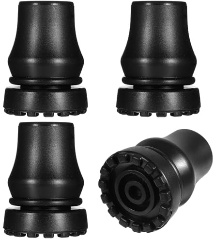 Set med 4 stycken 1,9 cm (5 tum) gummispöspetsar – robust och halkfri – ersättning för promenadkäppar, vandringsstavar, kryckor