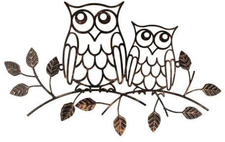Metal Wall Art Decoration Owl Home Wall Hanging Ornaments for Living Room Animal Bird Wall Hanging For Living Room Bedroom Indoor Outdoor Housewarming Garden Metal Mural Decorative Walls Owl on Branch