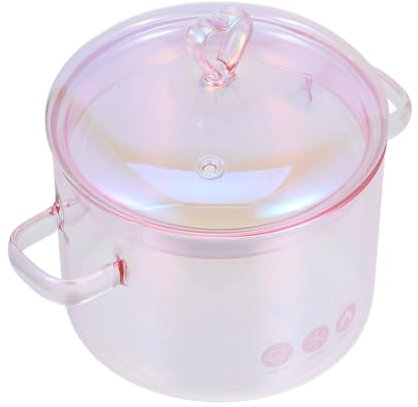 Genérico olla de asas cacerola profunda Verde hervidor de agua para estufa bochas plato olla de estofado de calentamiento rápido sopera de asas delicada Vidrio rosa