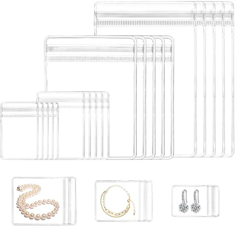 Druckverschlussbeutel, Schmuckbeutel Kleine Tüten, Zip Beutel Klein Tütchen, Wiederverschließbare Beutel, Plastiktüten Klein für Schmuck,Lebensmittel, Süßigkeiten, Ohrringe, Armbänder (Vier Größen)