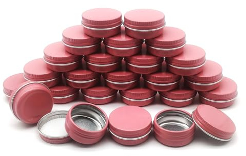Wopanxye 10 ml aluminiumburk, påfyllningsbara sminkbehållare 10 g aluminium skruvlock liten rund behållare flaska för kosmetika, läppbalsam, kräm, toner, ögonskugga, ljus, te, pärlor, 24-pack burkar