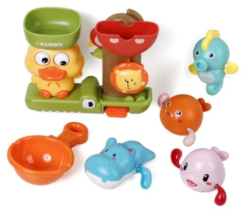 OR OR TU Giocattoli da Bagno per Bambini, Mulino ad acqua rotante con Ventose, Giocattoli da Bagno a vento per doccia per Bambini