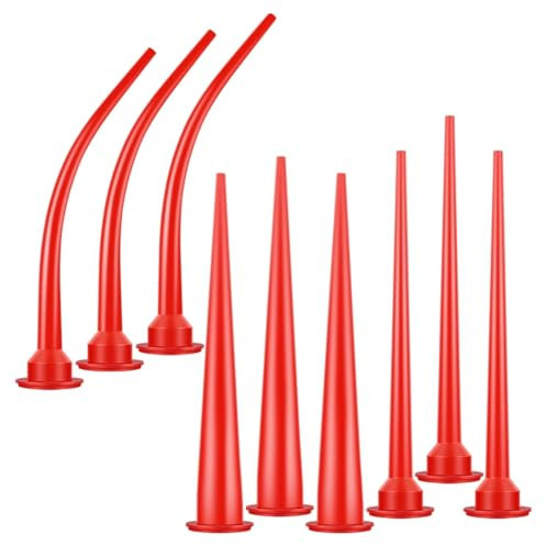 Remingtape Caulking Nozzle Plastic Caulk Nozzle Applicator Caulking Extension Tool Curved Caulking Nozzle Long Caulking Nozzle 9pcs