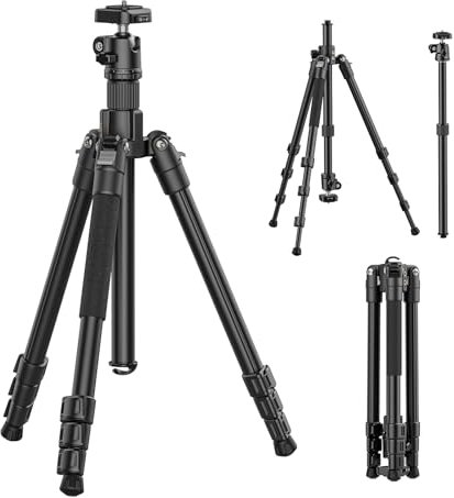 ULANZI TT53 71inch Camera Tripod, Travel Tripods for Camera with 360° Panoramic Ball Head and Uka Quick Release Plate, Lightweight Tripod with Removable Center Column for All DSLR, Loading Up to 18lbs