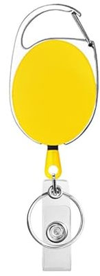 3 llaveros de cuerda para cinturón de oficina, llavero para etiqueta de nombre, llavero para tarjeta de identificación, llavero, carrete retráctil, llavero (amarillo)