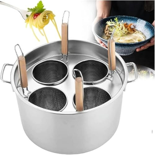Generico Pentole per Pasta 3/4/5 Fori Pentola per cuocipasta in Acciaio Inox con cestello per Inserto colino, Pentola per cuocipasta in Acciaio Inox, Set per cuocipasta, tagliatelle, verdur