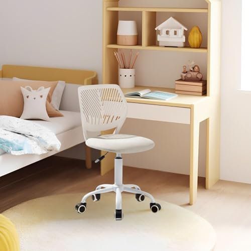 FurnitureR Kinderstuhl höhenverstellbar für Schreibtisch, ergonomischer bunter Jugendstuhl mit Rückenlehne & Armlehnen, Drehstuhl mit 5 Rollen, für Kinder 3–10 Jahre, bis 100 kg belastbar