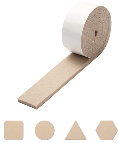 Felt Furniture Pads – 5mm Thick Floor Protector Self-Adhesive Beige Heavy Duty Felt Tape 3cm x 1m (1 Strip) – Cut-to-Fit Strip for Chair, Table & Sofa Legs – Protects Wood, Tile, Laminate Floors