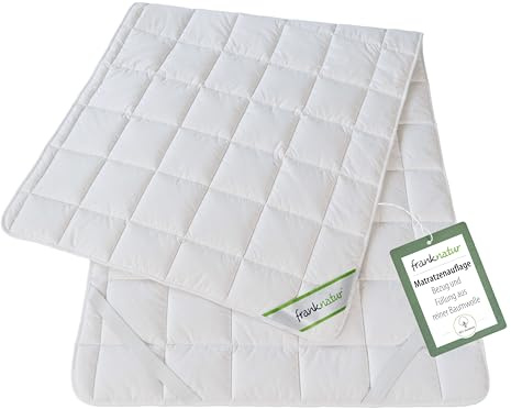franknatur Unterbett 140x200 Baumwolle atmungsaktive Matratzenauflage | strapazierfähiger Topper, Matratzenschoner mit Füllung und Bezug aus 100% Baumwolle, atmungsaktiv, waschbar, Oeko-TEX