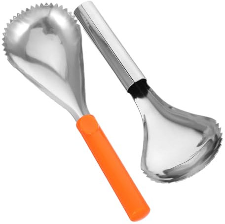 HOLIDYOYO 2 Pièces Lot de Cuillères à Citrouille Acier Inoxydable Séparateur De Chair pour Vider Les Fruits Et Légumes Outil De Cuisine Manuel
