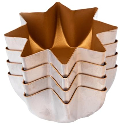 Iuhtrb 4 stampi in alluminio per crostata di uova, piccole teglie per cupcake e muffin, torte, tortine, biscotti, utensili da forno