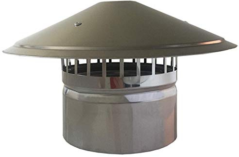 Stainless Steel Chimney Cowl - Waterproof Umbrella Air Vent Cap, 170mm Rain Cover Protector & Bird Cage Guard for Roof & Chimney Pipe - & Stylish Design