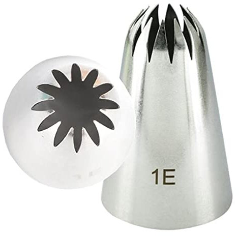 LYVQZPWLRLarge Piping Tips, Cake Piping Nozzles 4pcs Large Icing Piping Nozzles for Decorating Cake Baking Cookie Cupcake Piping Nozzle #1B#1C#1E#1G(1e)