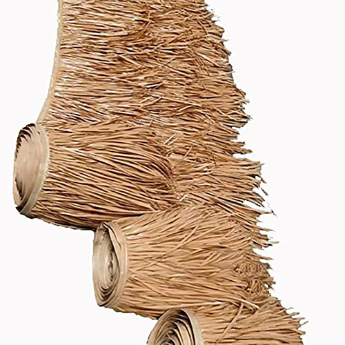 Panneaux de toit de chaume synthétique pour cabanes Tiki | 3 m de paille décorative | chaume de palmier artificiel pour bars extérieurs et décoration de ferme