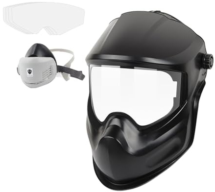 Schweißhelm – Schutzhaube für Frosting | Integralhelm mit großer Sicht zum Schweißen von WIG- und MIG-Schweißen, matter Schnitt im Baugewerbe