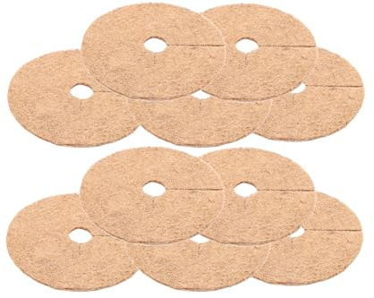Wacredo Lot de 10 tapis en coco ronds - Protection hivernale et protection contre le gel (diamètre 37 cm) | Pour plantes en pot, protection des plantes en 100 % fibres de coco, disque de paillis