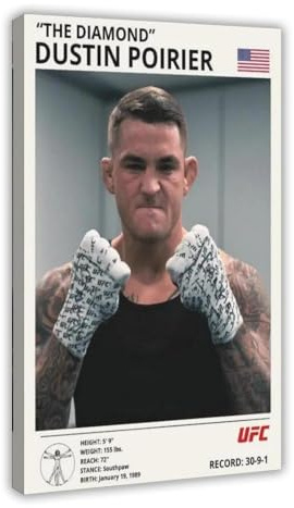 MHTHFD Dustin Poirier Impression sur toile numérique personnalisée pour chambre à coucher, bureau, chambre, cadeau 50 x 75 cm