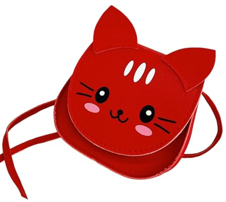 Stilvolle kleine Handtasche für Mädchen, verstellbarer Schultergurt, Katzen-Design, praktische PU-Leder-Konstruktion, Crossbody-Tasche, Kindertasche für Schule und Partys