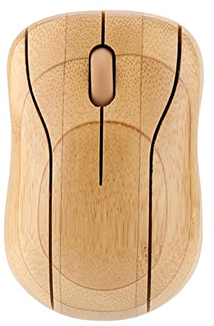 Dioche Bamboo Wireless Optical Maus 2,4 GHz Kabellos - Umweltfreundliches Holzdesign aus Bambus für PC und Laptop Natürlicher Komfort Niedriges Geräusch, Kompatibel mit 95/98/2000/ME/XP/NT Er