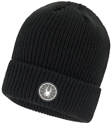 Spyder Mens Fleece Lined Cuff Logo Beanie, Black, One Size