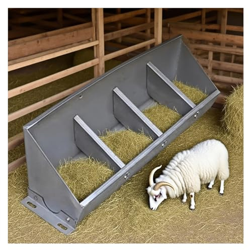 Futtertrog für Nutztiere, robuster Edelstahl, Heuspender für Ziegen, Schafe und Schweinefarmen