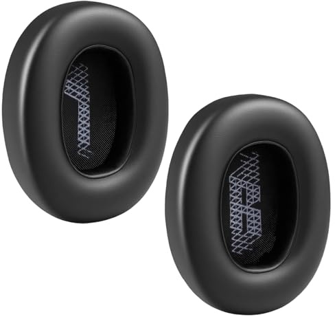 Ersatz Ohrpolster kompatibel mit JBL Over-Ear Kopfhörer Schwarz | Passend für E65 E65BTNC, Live 650 650NC 650BTNC, Live 660 660NC 660BTNC, Duet NC - Over-Ear Polster, weich, langlebig