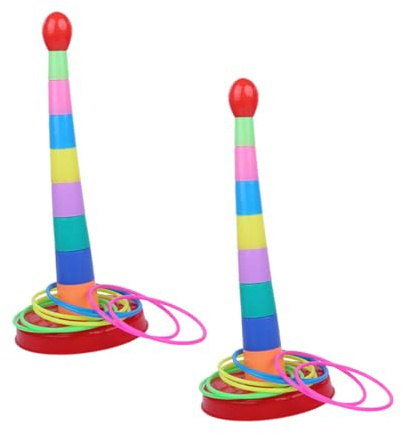 BUGUUYO Ensemble de 2 Jeux de Lancer D'anneaux pour Garçon et Filles en Plastique, Entraînement à L'agilité et Coordination Œil-Main, pour Fêtes d'anniversaire et Carnaval