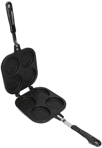 MEMEWOCA Double Sided Pancake Pan, Anti Stick Aluminum Alloy Sandwich Pan for Egg Omelet Bread Wheel Pie, Multifunctional Stovetop Cooker for Indoor and Outdoor Use