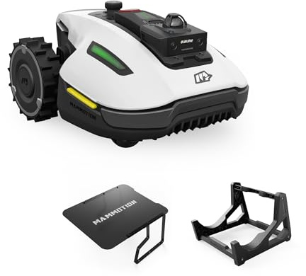 MAMMOTION YUKA Mini 2 1000 Robot Cortacésped con Garaje Mini y Soporte de Lavadero, LiDAR de 360° + Visión por IA, Sin Cable Perimetral, Sin Señal Perdida, Sin RTK, Modo DropMow