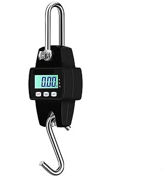 Escala colgante Báscula de grúa electrónica 300kg, herramienta pesaje Digital LCD, Mini báscula colgante Industrial mano con gancho(Nero)