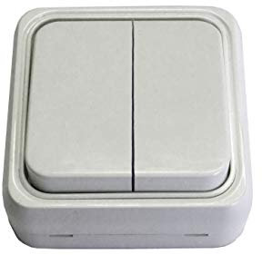 Bf bf-18 - Doppio interruttore 18 superficie 10a 250v bianco borsa