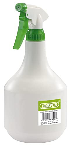 Draper 80620 Wassersprühflasche aus Kunststoff, 1 Liter, 1000 ml, ideal für Gartenarbeit oder Reinigung (weiß, grüne Farbe), 1 Packung