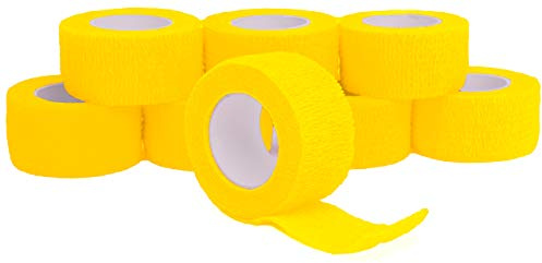 Fingerverband, Fingerpflaster, Selbsthaftende Fingerbandagen, Pflaster 2,5 cm breit, gelb - 8 Stück