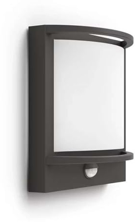 Philips Samondra Wandleuchten für den Außenbereich, 12 W, 2700 K warmweiß, wasserfest, anthrazit, wetterfest (IP44)