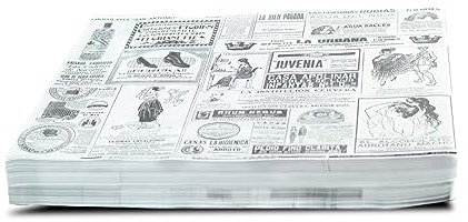 HostelNovo - Mantelín periódico - 250 Unidades - Diseño Times - Moda Vintage para tu Mesa - Dimensiones: 31 x 43 cm