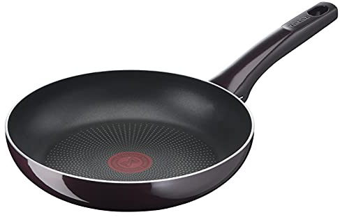 Tefal D52204 Resist Intense Bratpfanne 24 cm | Antihaftversiegelung | Flame Protect | widerstandsfähig | Thermo-Signal | tiefe Form | einfache Reinigung | sicher | Bordeauxrot
