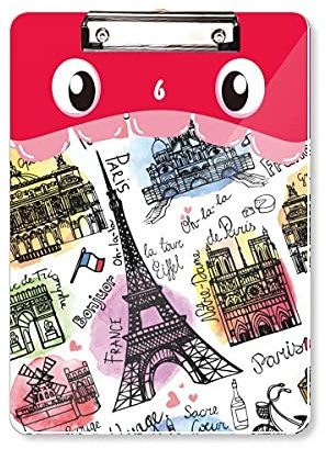 la tour eiffel construction aquarelle Dossier à tête plate bloc-notes d'apprentissage A4