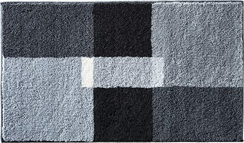 Erwin Müller Badematte, Badteppich, Badvorleger Zagori rutschhemmend grau Größe 50x80 cm - herrlich weich und flauschig, für Fußbodenheizung geeignet (weitere Größen, Farben)