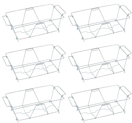 Sterno Chafing Dish Wire Rack - Folding Wire Racks for Food Warmer, Chafer Buffet Stand for Catering - Stand for Food Warmer, Holds Water & Food Pans - Pack of 6