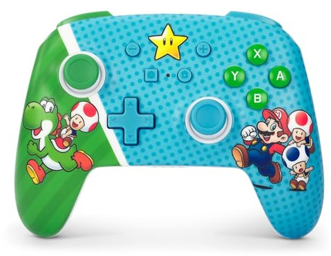 PowerA Enhanced Wireless Controller for Nintendo Switch - Super Star Friends, OLED Model, Lite, Gamepad, Bluetooth Controller, Officially Licensed