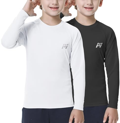 MEETWEE Barn Pojkar UV Shirt Långärmad Simning Shirt Badtröja Lång SPF 50+ Solskydd Top Rashguard Badkläder Snabb tork