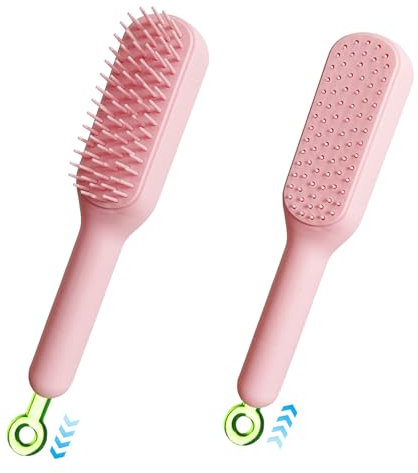 NICEIN®Neue Design Haarbürste - ausziehbaren Borsten für leichte Reinigung | Kamm,Bürste,Hair brush frauen,Haarbürste ohne ziepen,haarkamm - einfaches Entfernen von Haaren und Reinigung (ROSA)