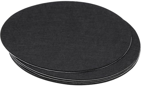 PATIKIL 10 Inch Diameter Lamp Base Felt, 5Pack 2mm Thickness Round Soft Adhesive Non-slip Anti-scratch Backed Felt for Lamp Furniture DIY Craft, Black