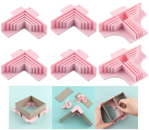 6Pack Corner/Divider Assembly,Clamps Corner Guides Cartonnage Corner Holding Tool (3 mm, 2 mm, 1.5 mm, 1 mm) Wide .for Book Covers, Chipboard Boxes, Dioramas