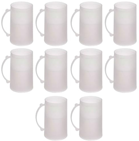 AC - Pack de 10 Jarras de Cerveza Enfriadoras - Fabricado en Plástico - Contiene Agua 100% destilada - Apto para Uso Alimenticio - 15 x 9 x 12 cm - 450 ml