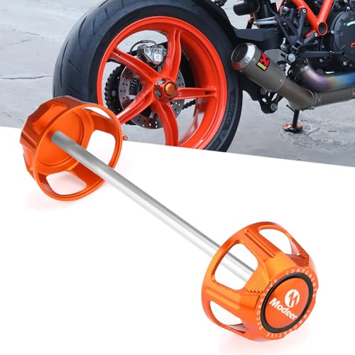 Modeer Für 1390/1290 SUPER DUKE R/GT/R EVO/RR Motorrad Sturzschutz Hinterrad Achse Gabel Crash Slider Guard 1290/1390 super duke r Zubehör (Orange/Schwarz)