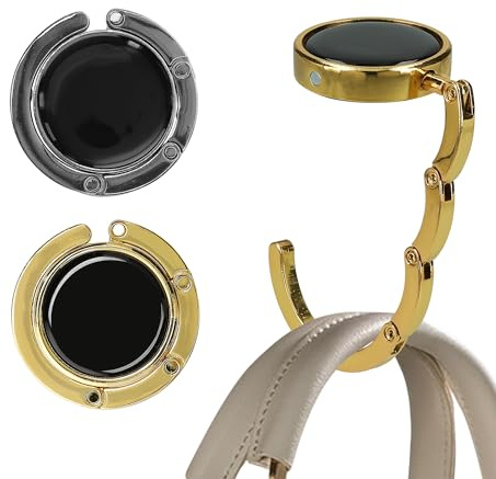 kwmobile Taschenhalter für Tisch - 2x Handtaschenhalter für Tisch - Taschenhaken faltbar - Taschen Aufhänger - Taschen Halter Haken - Tischhaken Set