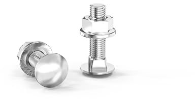 ORTAVA Viti a testa tonda M8 × 30 zincate DIN 603 (20 pezzi), con dado flangia esagonale, in acciaio al carbonio, viti a testa quadrata semicircolare