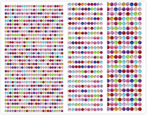 Strass Visage Auto-AdhÉSif Bling Maquillage Strass Pierres PrÉCieuses Autocollants pour DIY Artisanat Nail Body Maquillage Décoration (Coloré)